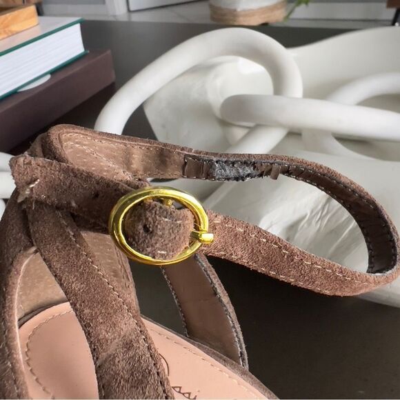 JESSICA SIMPSON Nikki Coffee Veronica Suede Wedge Heels Size 37B - Picture 8 of 9